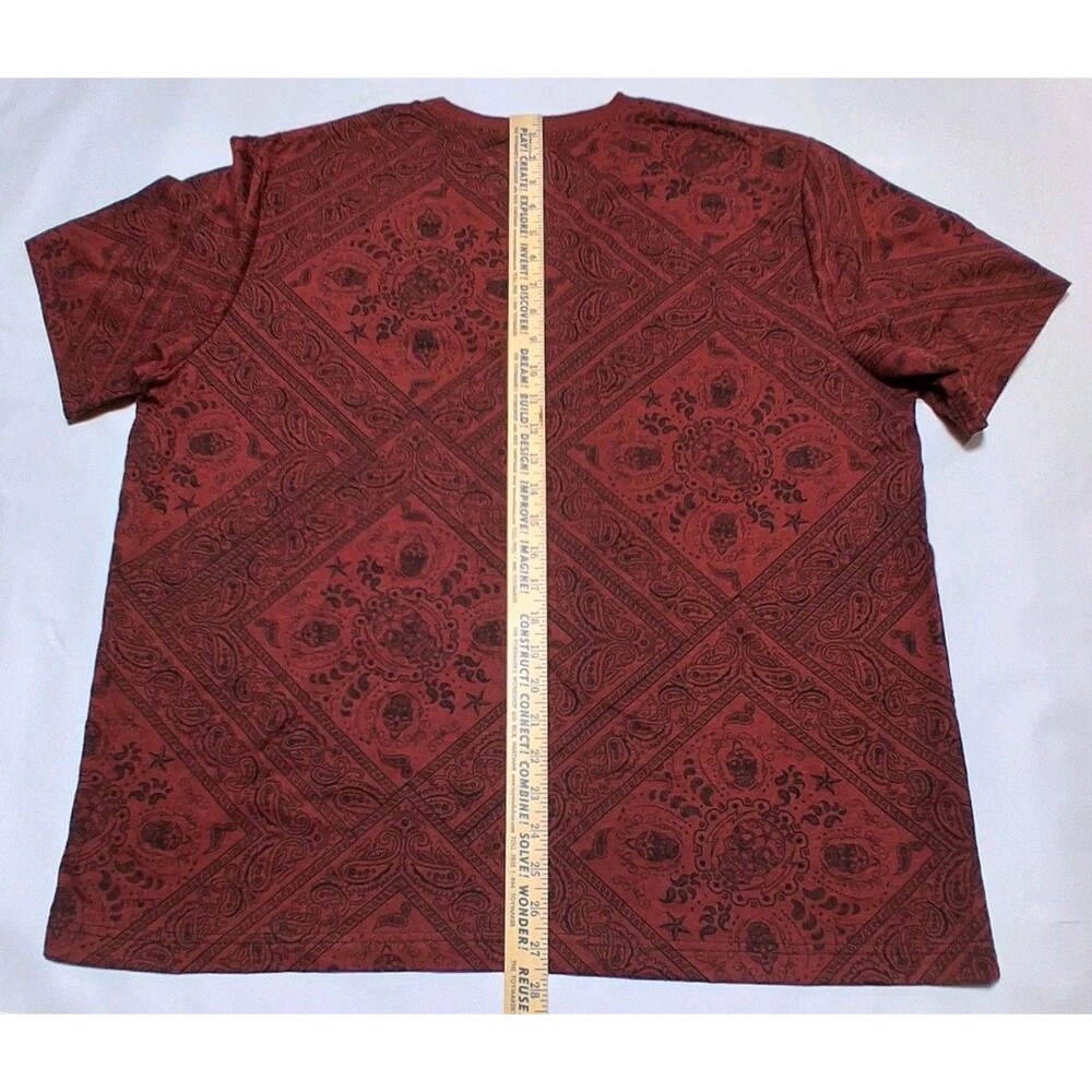 Aces & Idols Graphic T Shirt Mens XL Red Paisley Print Pocket Short Sleeve - Picture 4 of 5